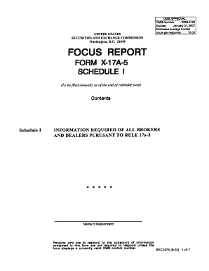 SEC Form X-17A-5 Schedule I