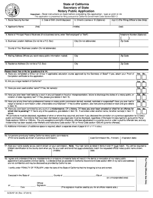 California Notary Public Application