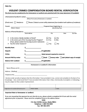 Alaska Rental Verification Form