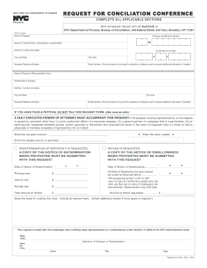 New York City Request for Conciliation Conference