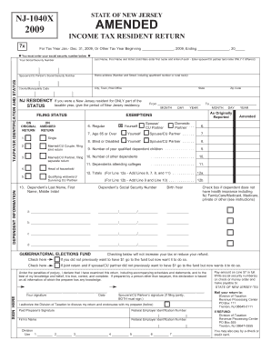 New Jersey Amended Income Tax Return