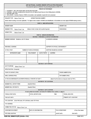 Air National Guard Order Application Request