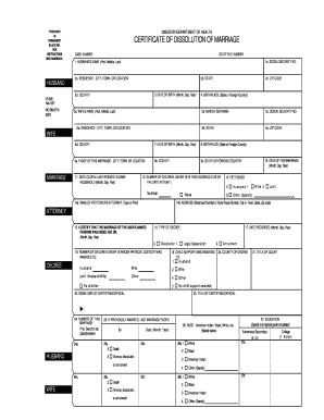 Missouri Certificate of Dissolution of Marriage
