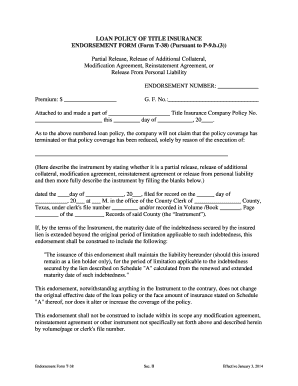 Title Insurance Endorsement Form T-38