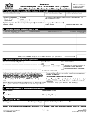 Federal Employees' Group Life Insurance Assignment Form