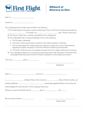 Affidavit of Attorney-in-Fact