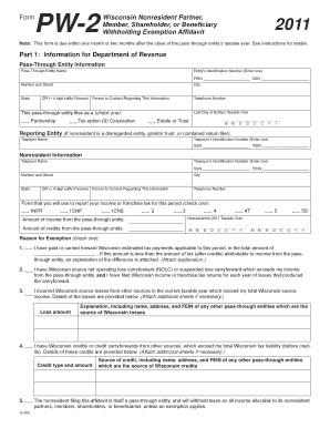 Wisconsin Nonresident Withholding Exemption Affidavit