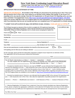 New York CLE Extension Application