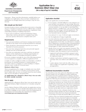 Business Visa Application Form 456