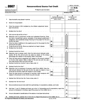 Form 8907 Nonconventional Source Fuel Credit