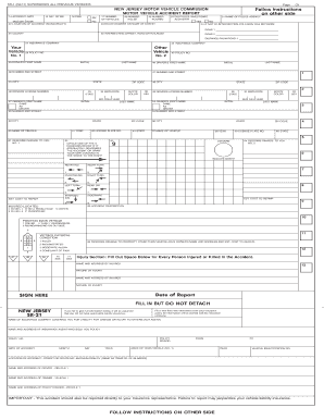 New Jersey Motor Vehicle Accident Report