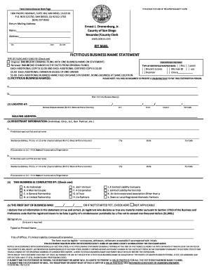 Fictitious Business Name Statement