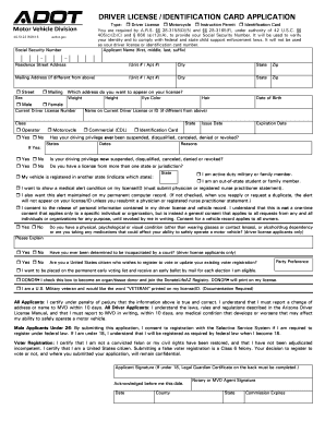 Arizona Driver License Application