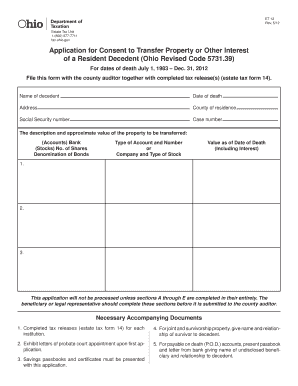 Ohio Estate Tax Form 12