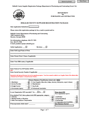 DeKalb County Supplier Registration Form