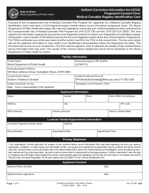 Illinois Medical Cannabis Fingerprint Consent Form