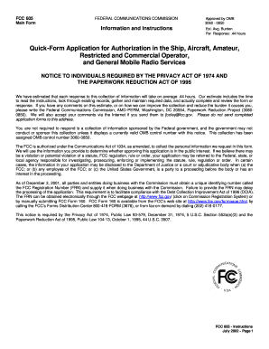 FCC 605 Quick-Form Application