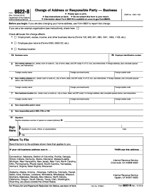 IRS Form 8822-B