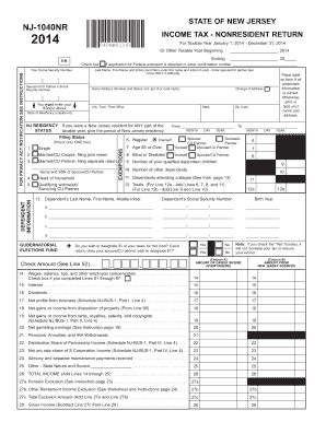 New Jersey Nonresident Income Tax Return