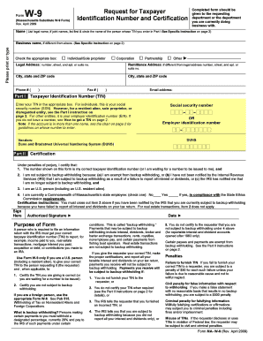 Massachusetts Substitute W-9 Form