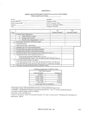 Medicare Supplement Refund Calculation Form