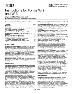 W-2 and W-3 Instructions