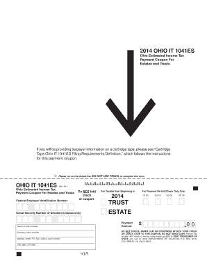 Ohio IT 1041ES Estimated Income Tax Payment Coupon