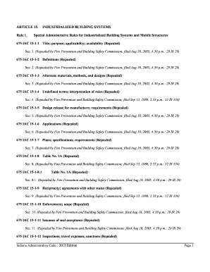 2015 675 IAC 15 Industrialized Building Systems - State of Indiana