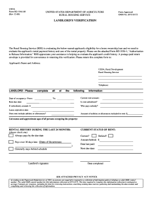 USDA Landlord Verification Form