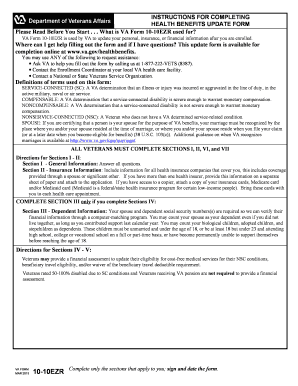 VA Form 10-10EZR Health Benefits Update