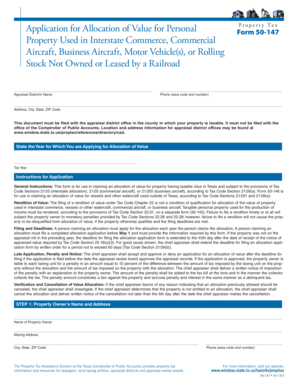 Texas Property Tax Allocation Application