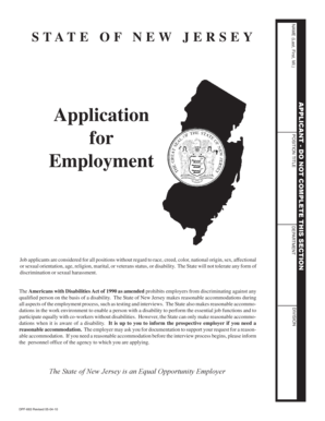New Jersey State Employment Application