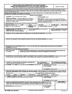 Application for Correction of Military Record