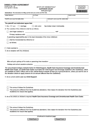 Dissolution Agreement Form JD-FM-172