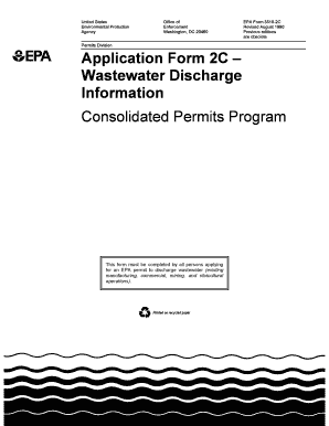 EPA Form 3510-2C Wastewater Discharge Application