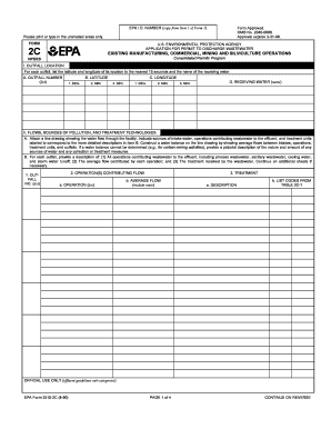 EPA Form 3510-2C Wastewater Discharge Application