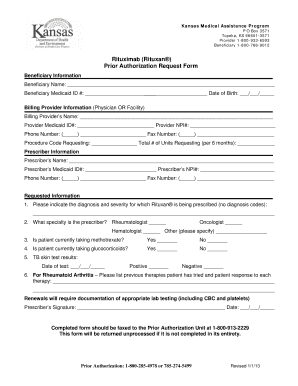 Kansas Rituximab Prior Authorization Request Form
