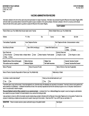Wisconsin Vaccine Administration Record