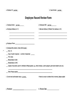 Employee Record Review Form