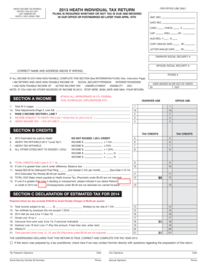 Heath Ohio Individual Tax Return