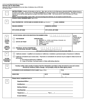 California Payee Data Record