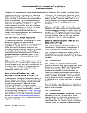 Termination Notice for Ruth L. Kirschstein National Research Service Award