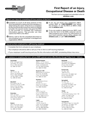 First Report of an Injury, Occupational Disease or Death