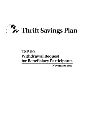 fillable online tsp tsp 90tsp 90 withdrawal request for beneficiary tsp 90 form