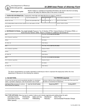 Iowa Power of Attorney Form
