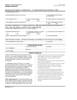 California Zoning Affidavit