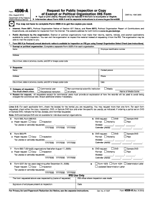 IRS Form 4506-A Request for Public Inspection or Copy
