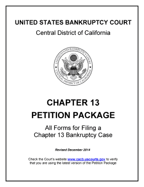 Chapter 13 Bankruptcy Petition Package