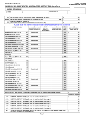 California District Tax Computation Schedule