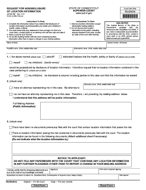 Request for Nondisclosure of Location Information